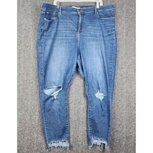 Signature Levi Strauss Super Skinny Jeans Womens 44x25 Blue High Rise Distressed